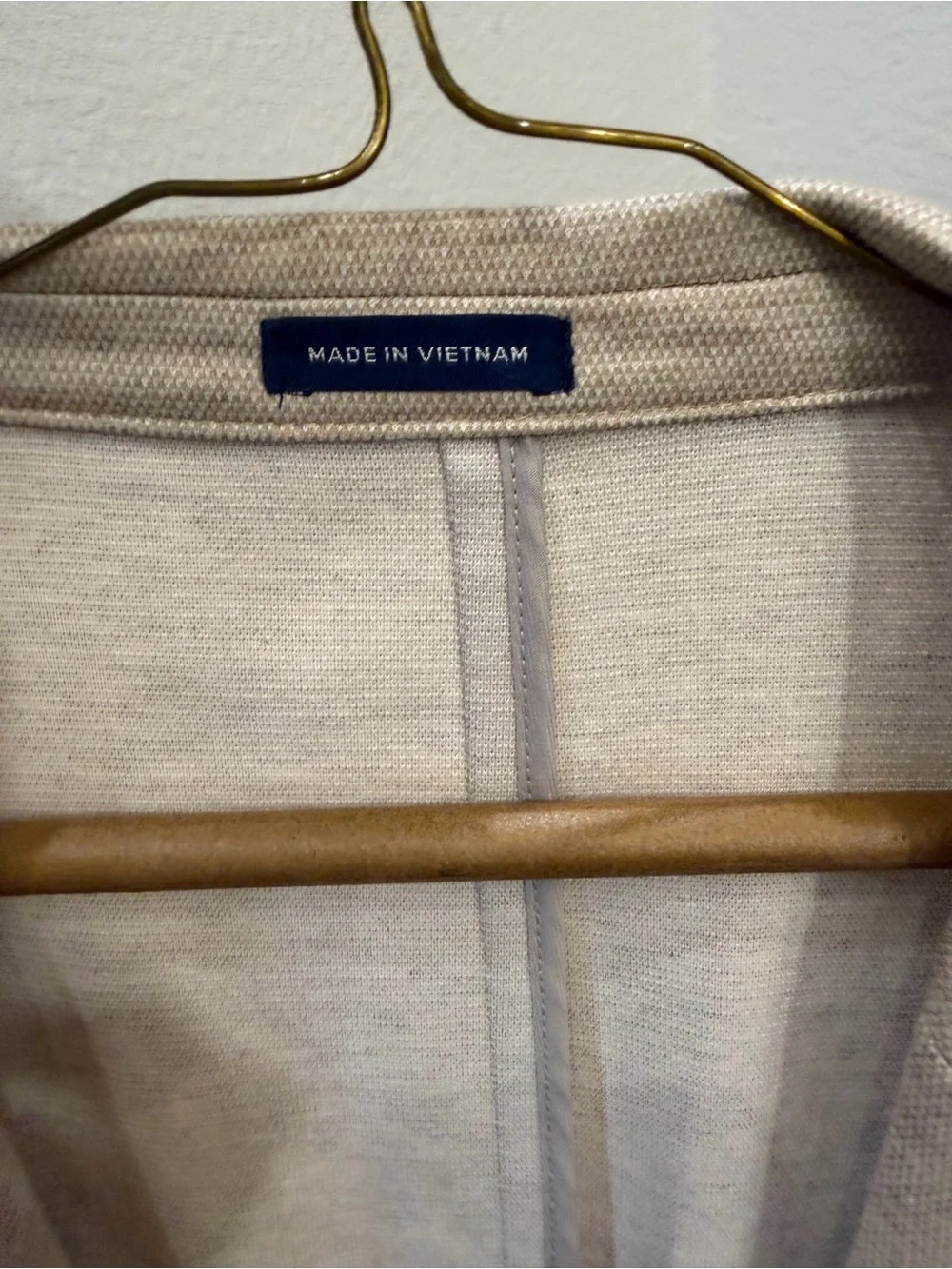 Stafford Men's Lightweight Beige Performance Blazer Suit Jacket